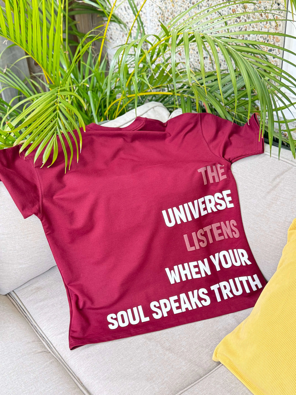 Burgundy Half-Oversize T-Shirt – Universe Print