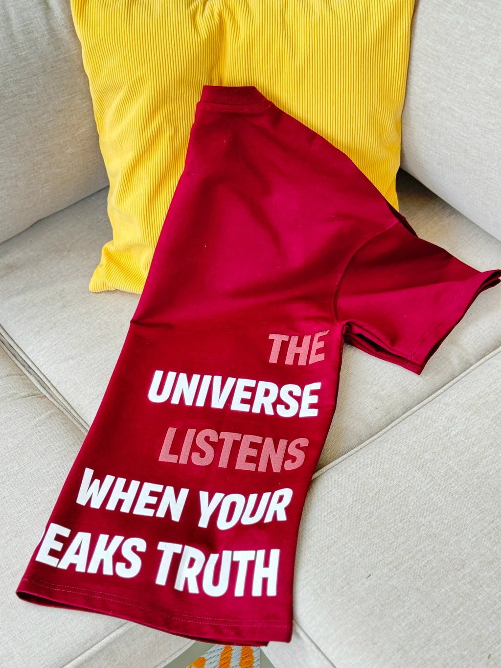 Burgundy Half-Oversize T-Shirt – Universe Print