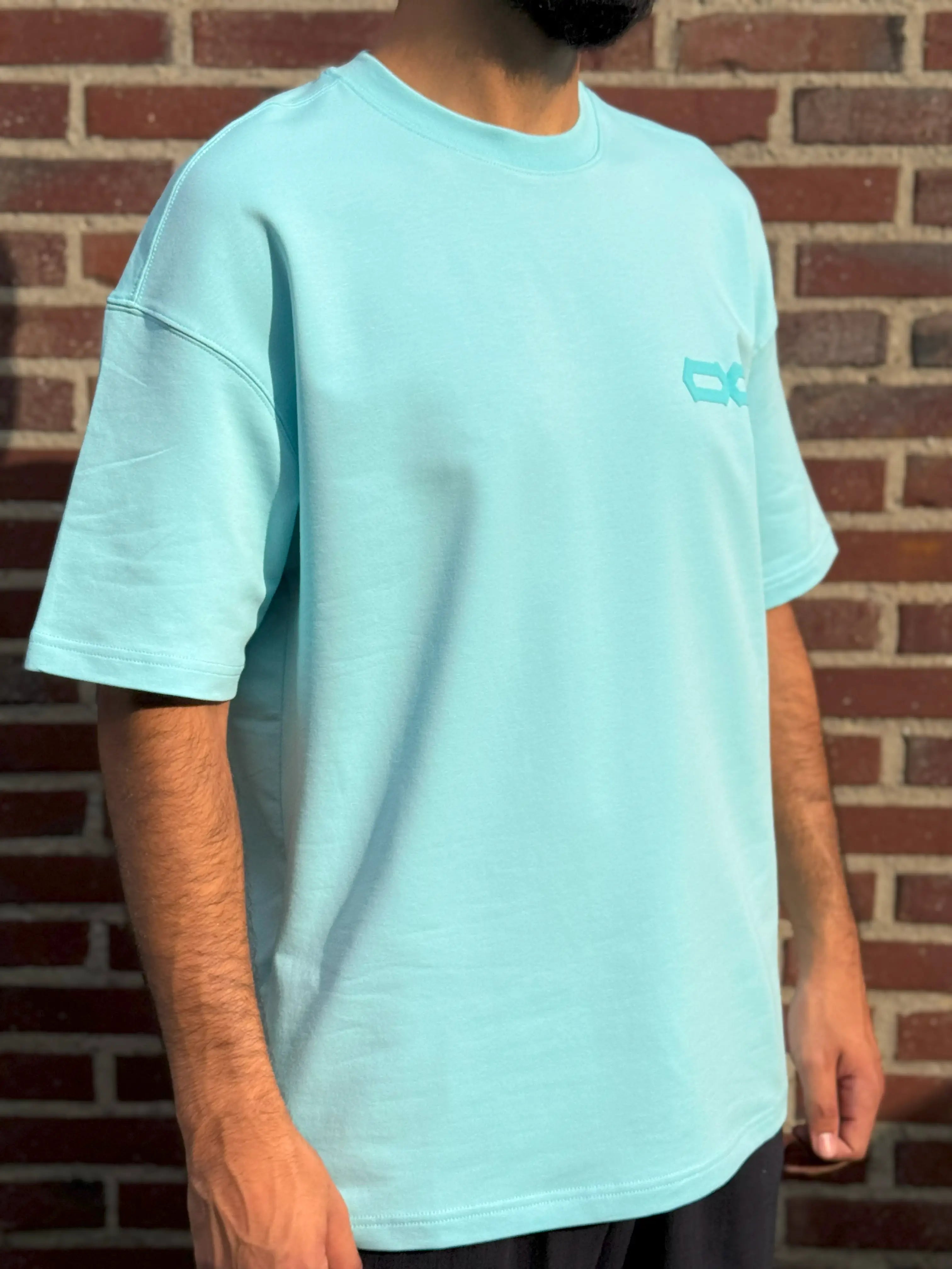 Turquoise Half Oversized T-Shirt – 28 Back Printed