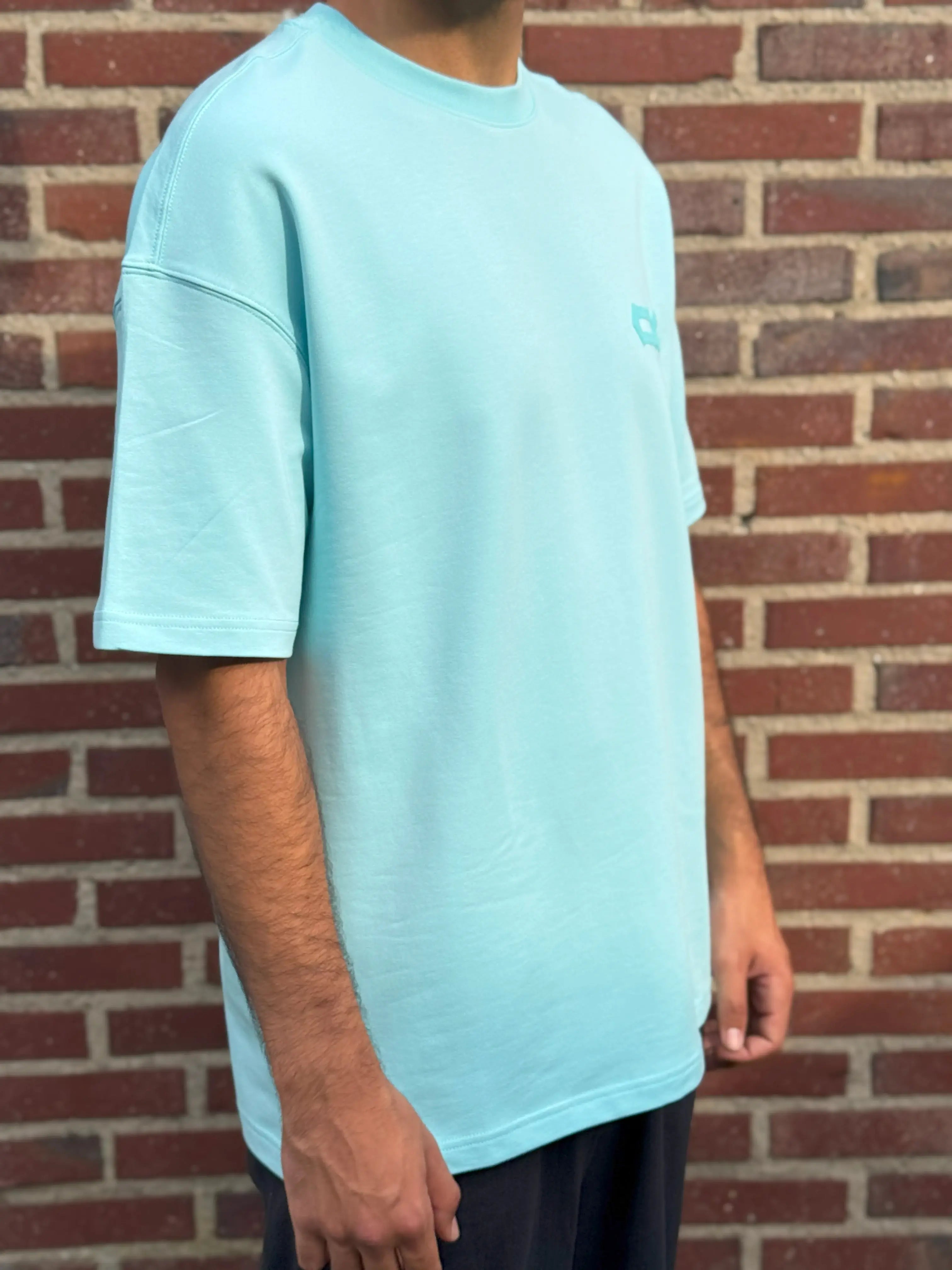 Turquoise Half Oversized T-Shirt – 28 Back Printed