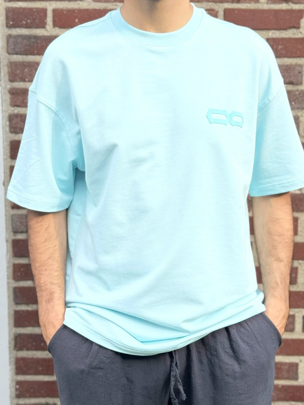 Turquoise Half Oversized T-Shirt – 28 Back Printed