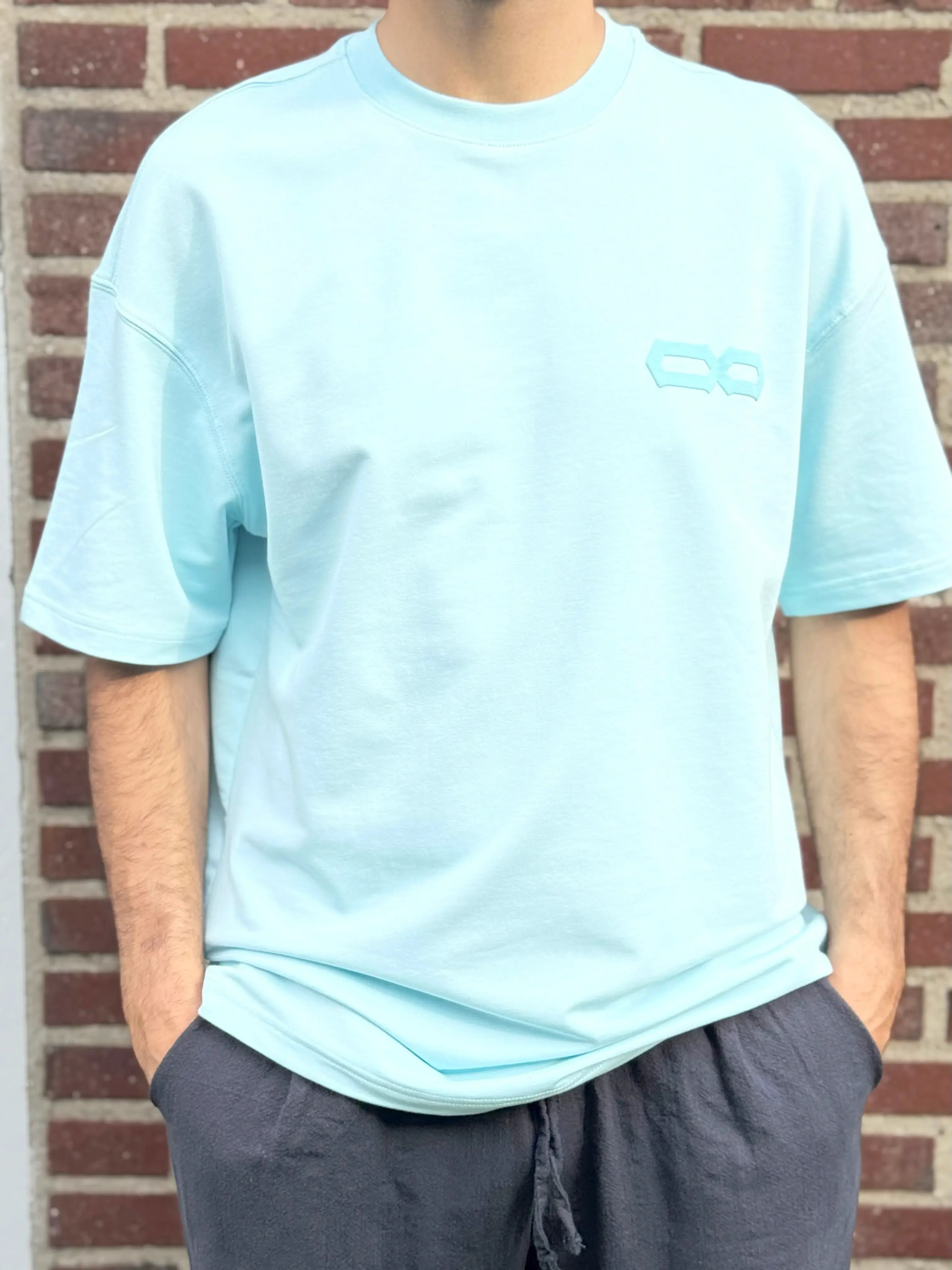 Turquoise Half Oversized T-Shirt – 28 Back Printed