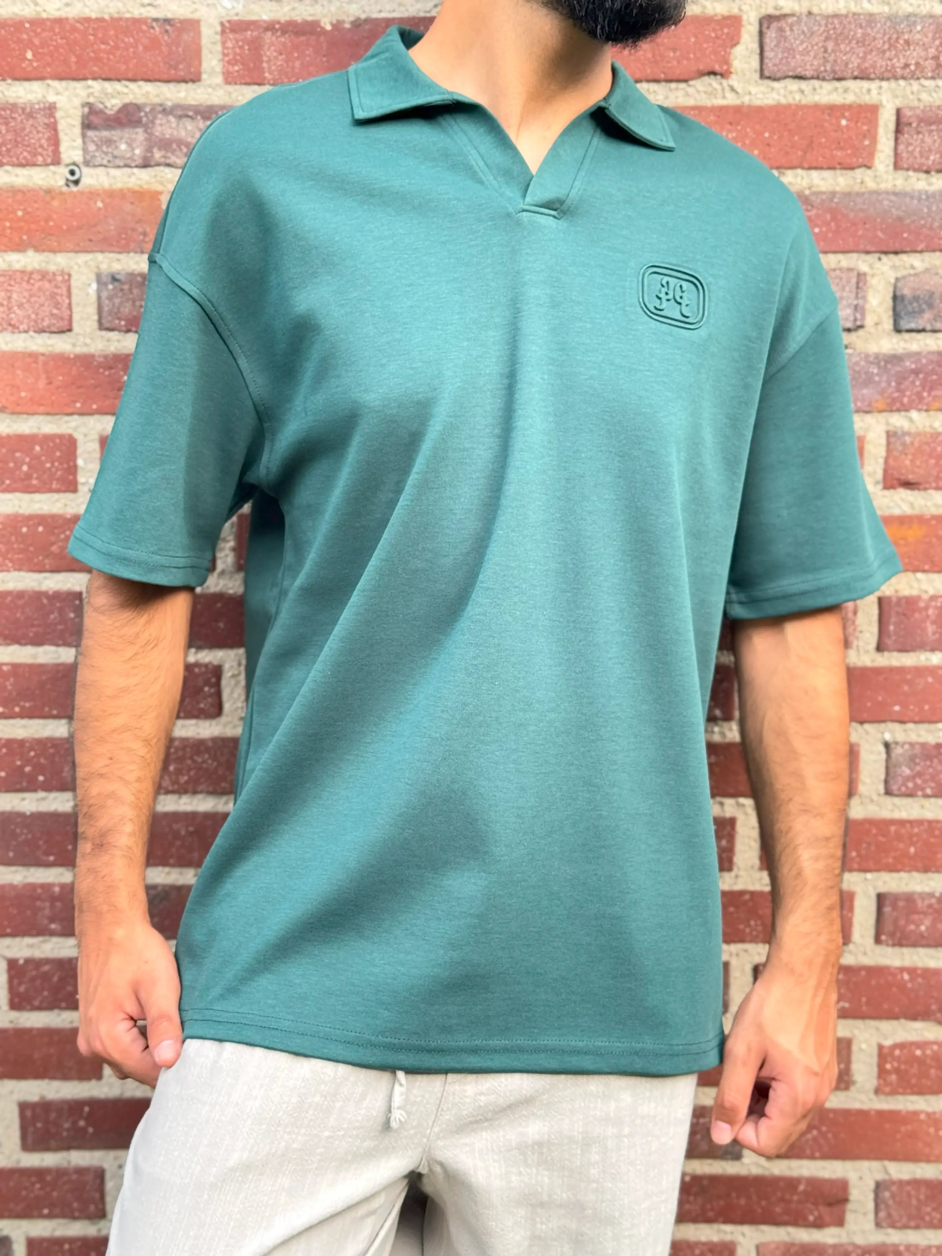 Relaxed Fit Dark Green Polo Shirt