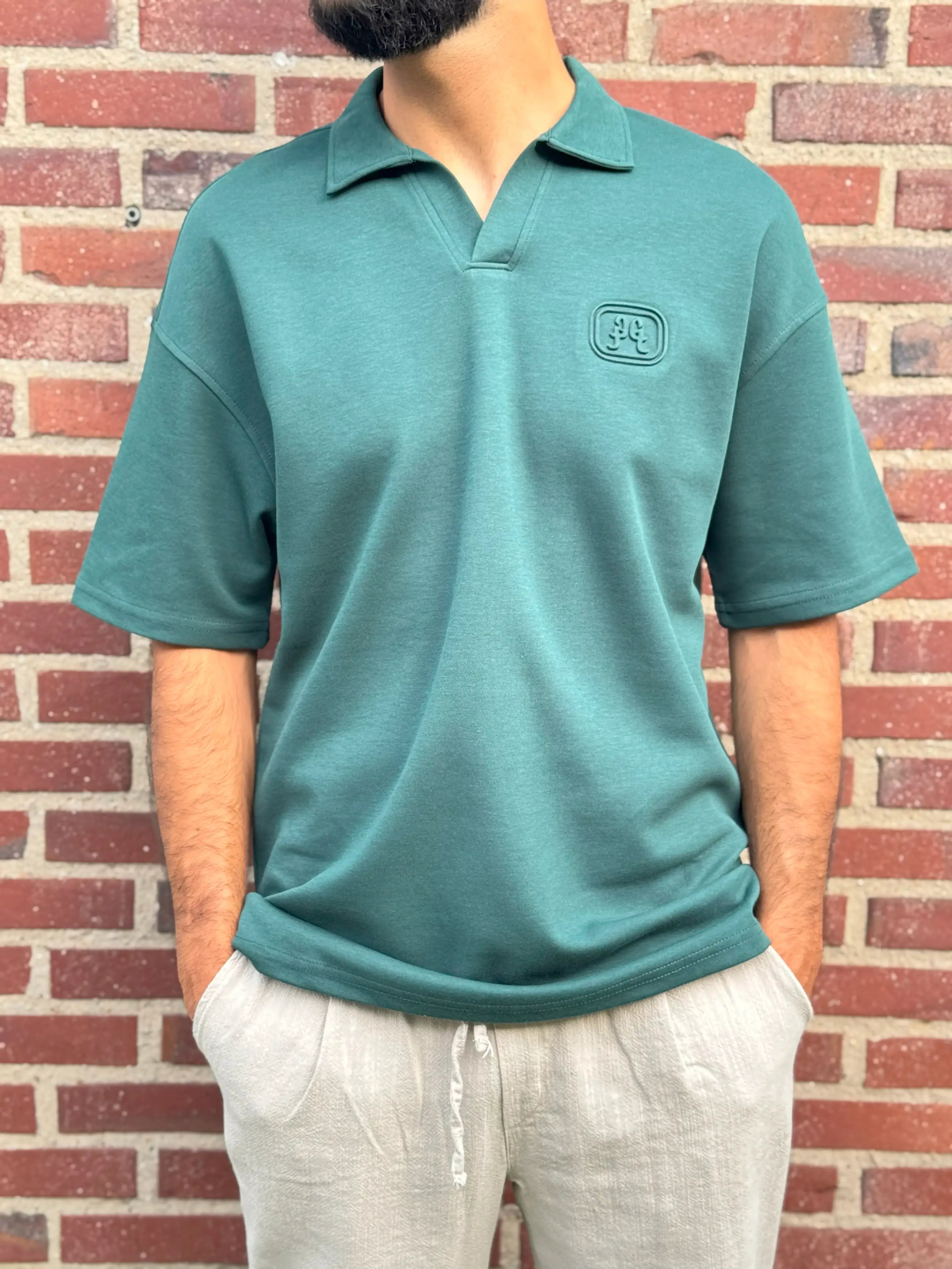 Relaxed Fit Dark Green Polo Shirt