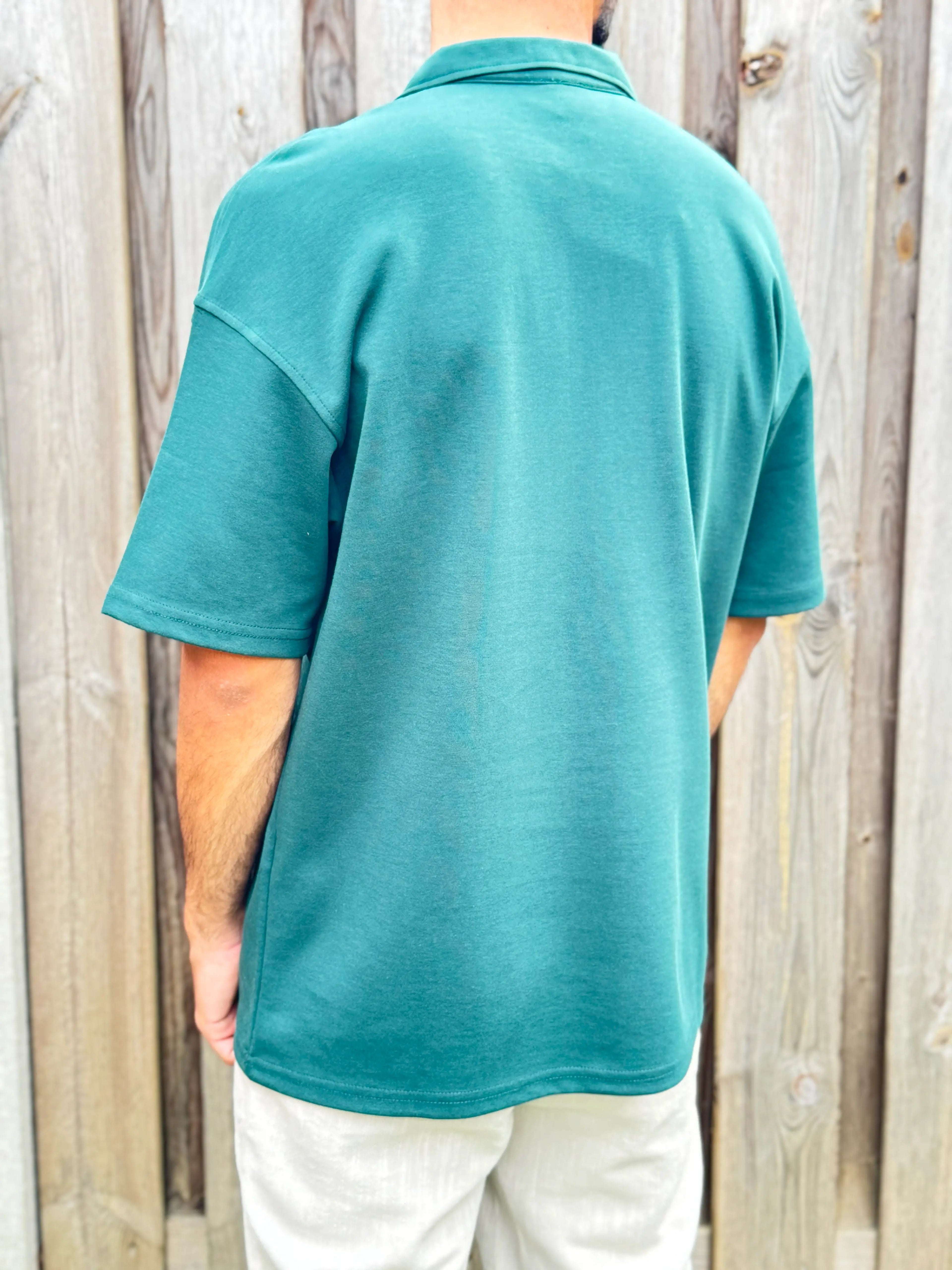 Relaxed Fit Dark Green Polo Shirt