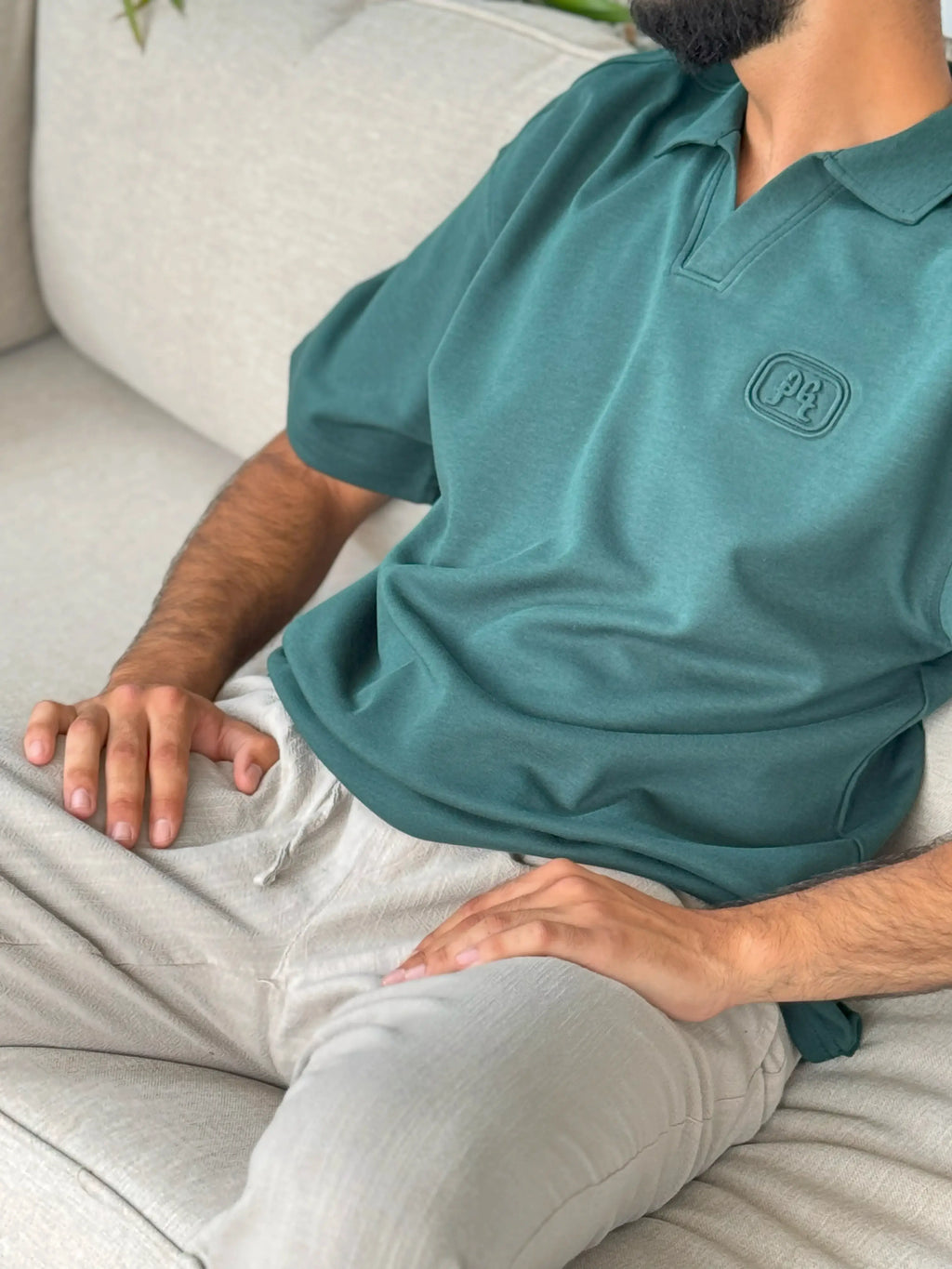 Relaxed Fit Dark Green Polo Shirt