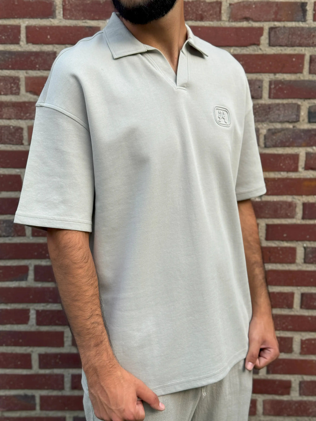 Relaxed Fit Beige Polo Shirt