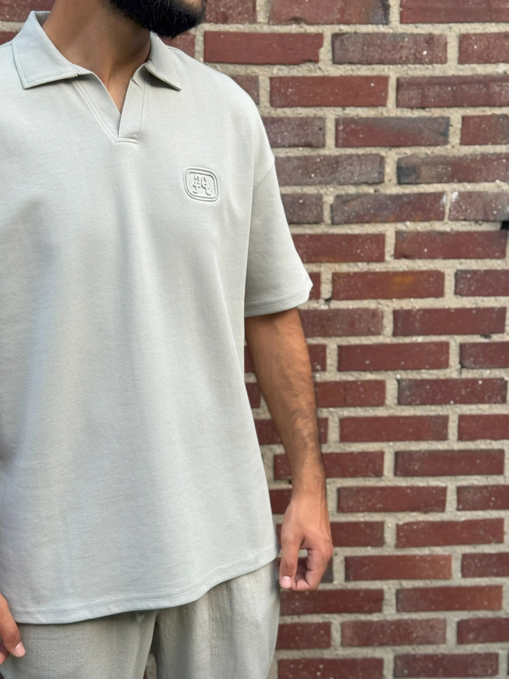 Relaxed Fit Beige Polo Shirt