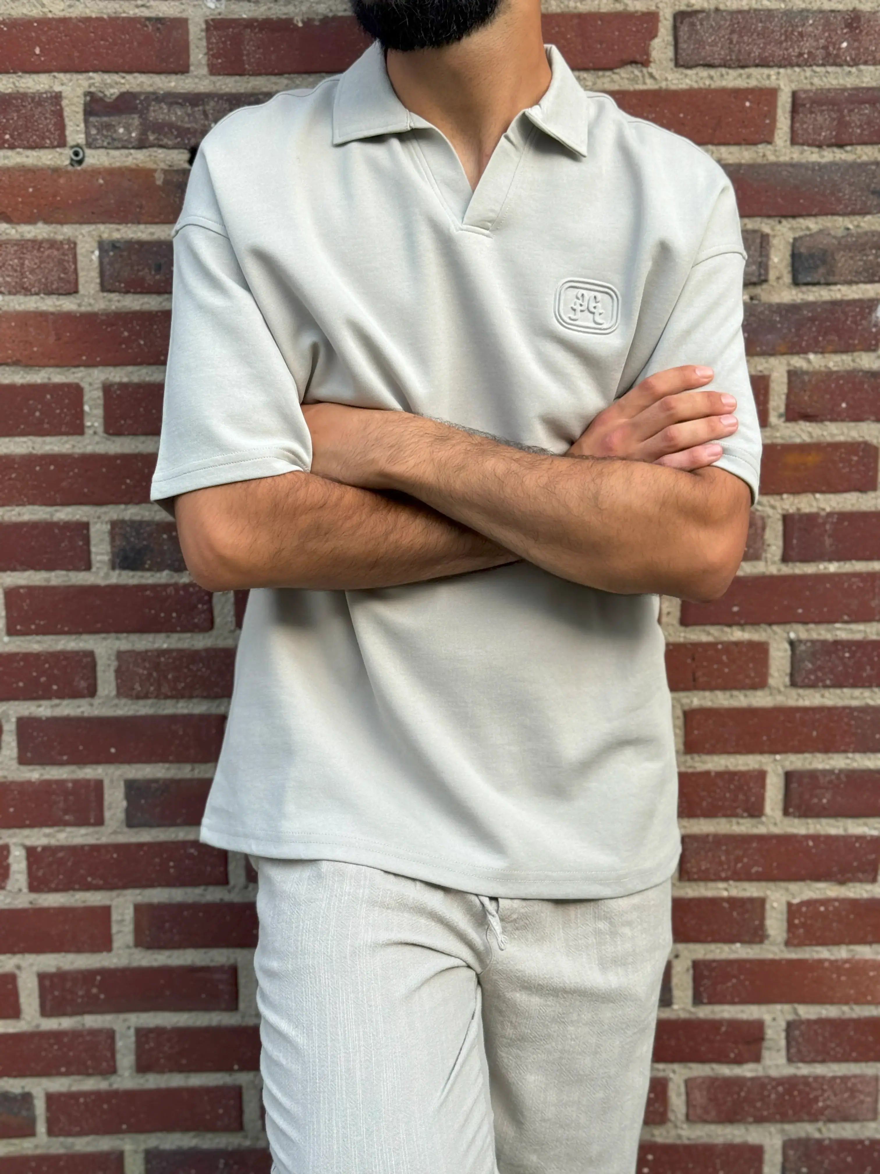 Relaxed Fit Beige Polo Shirt