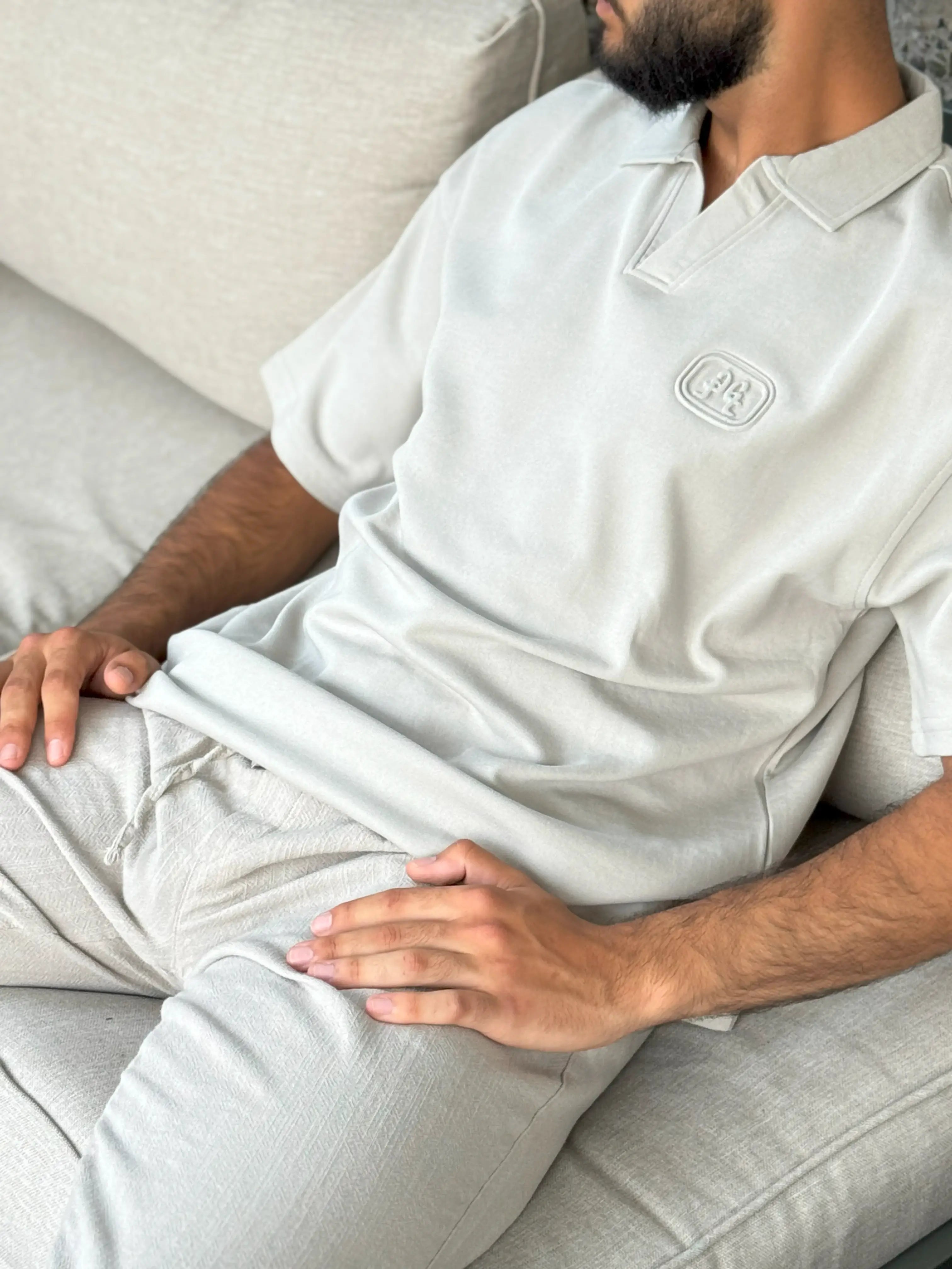 Relaxed Fit Beige Polo Shirt