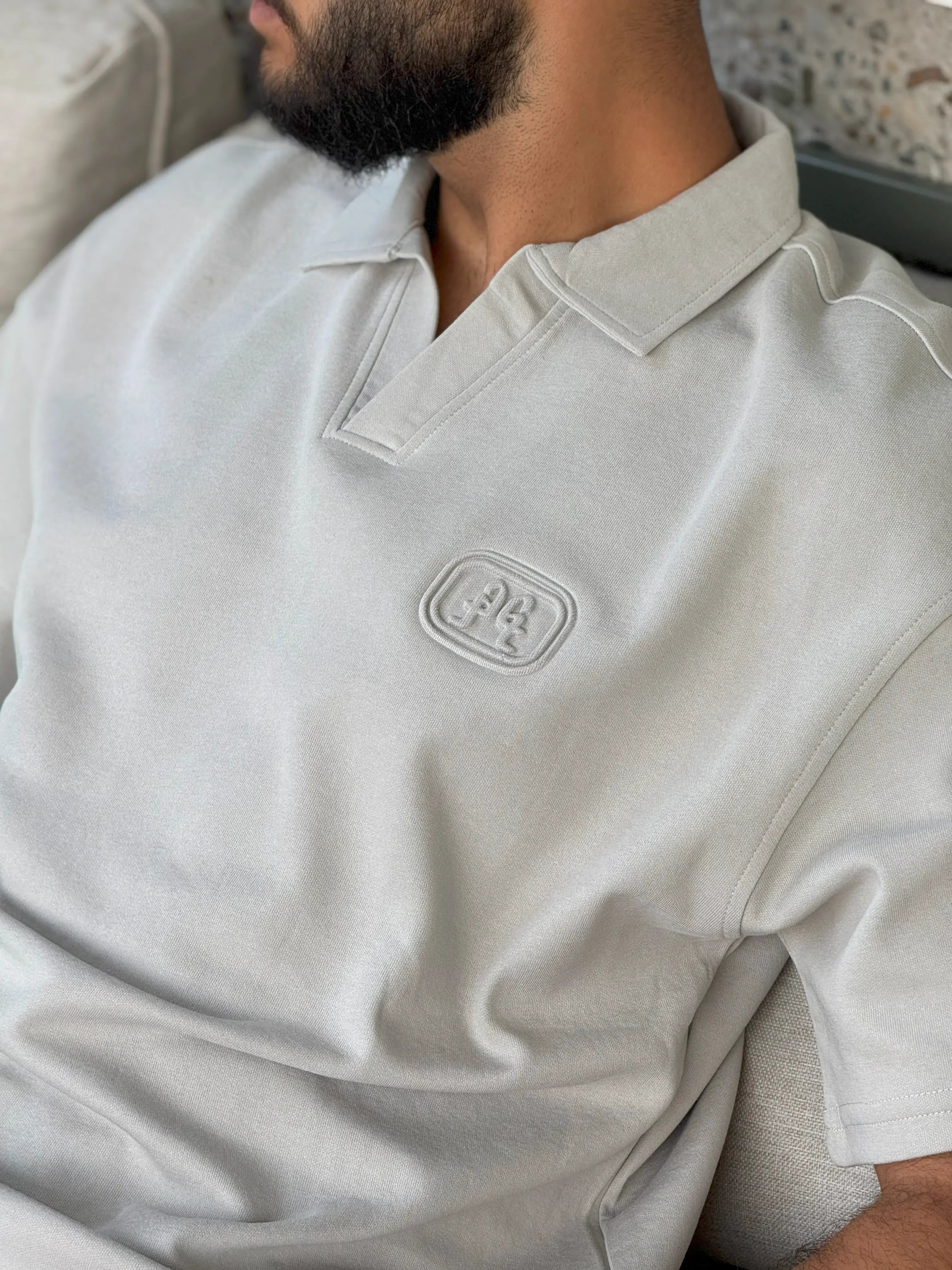 Relaxed Fit Beige Polo Shirt