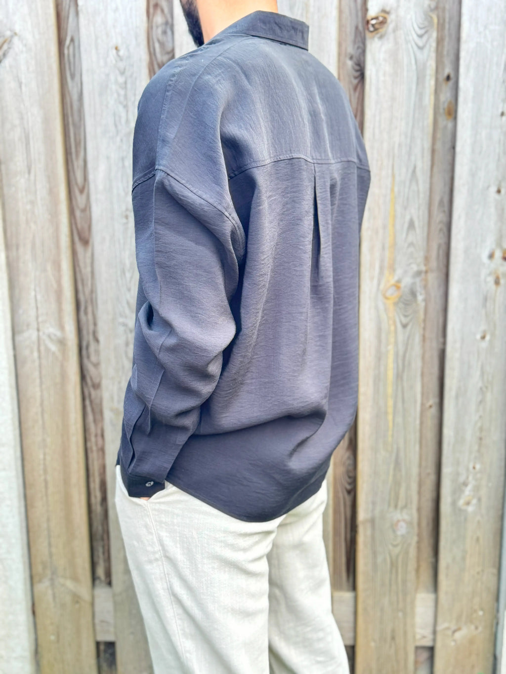 Oversized Black Modal Shirt