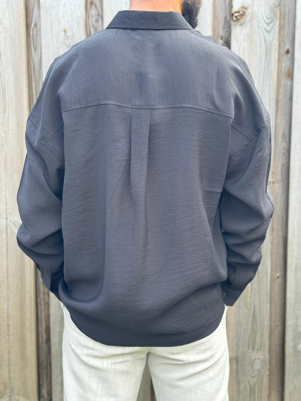 Oversized Black Modal Shirt