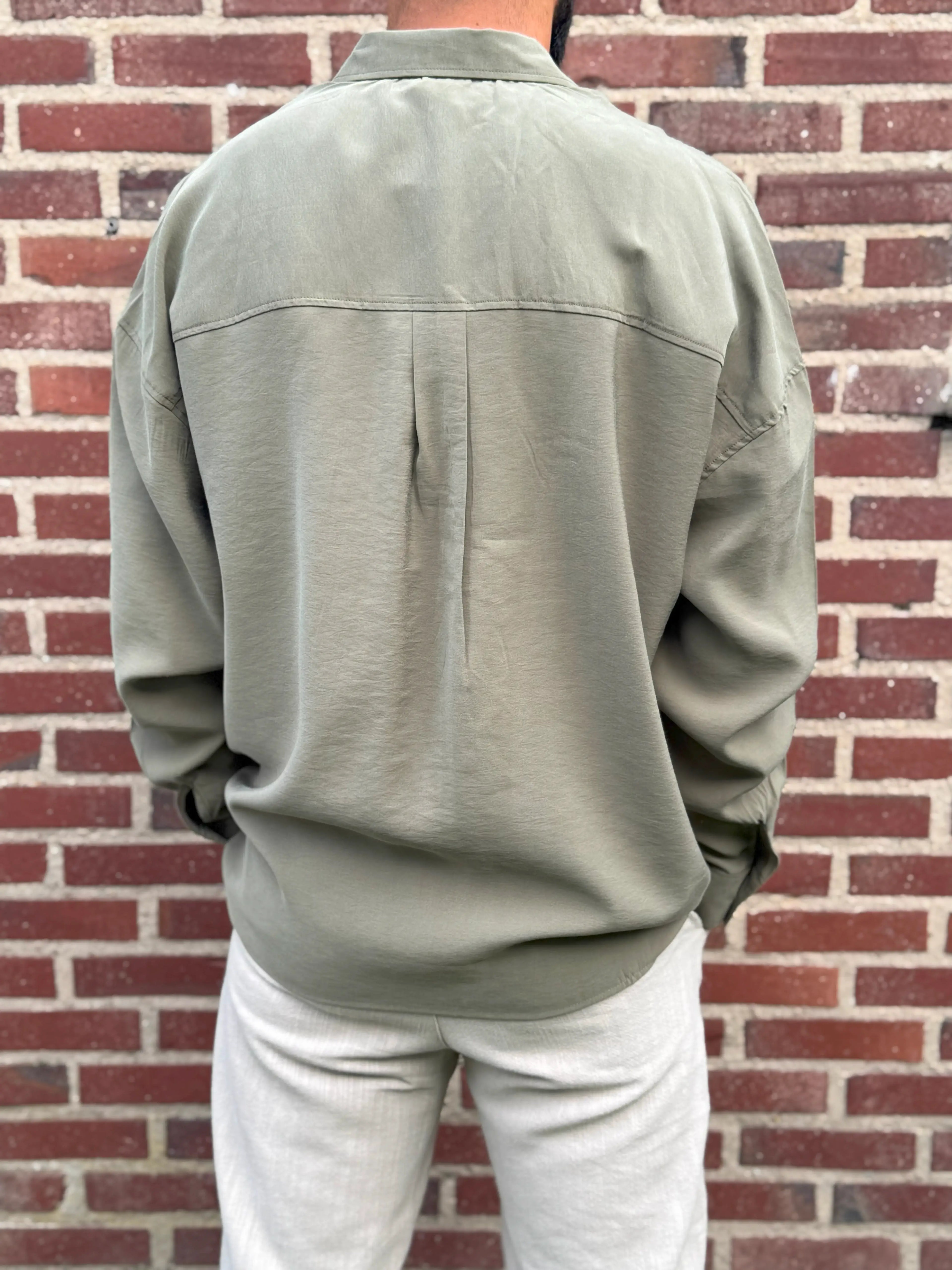 Oversized Khaki Modal Shirt