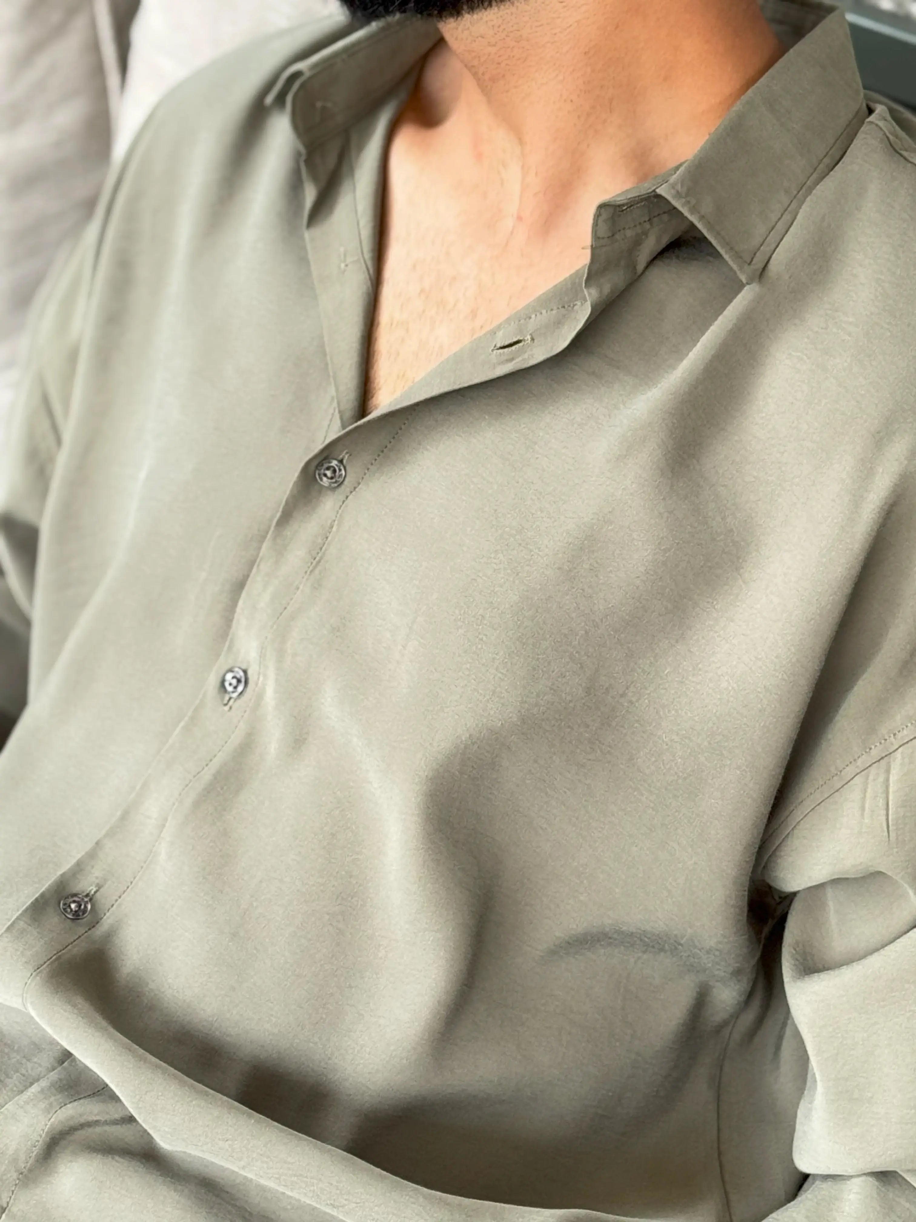 Oversized Khaki Modal Shirt